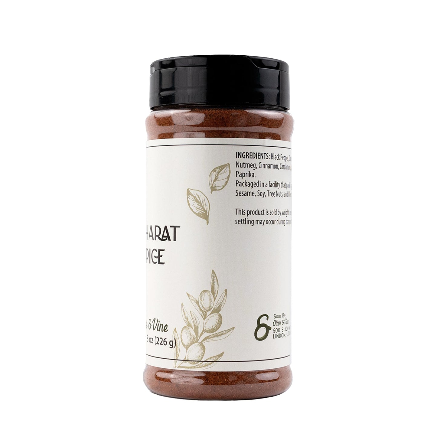 Olive & Vine Baharat Spice, Warm & Aromatic, For Middle Eastern Dishes, Rich Tradition, Authentic Taste, For Global Recipes (8 O