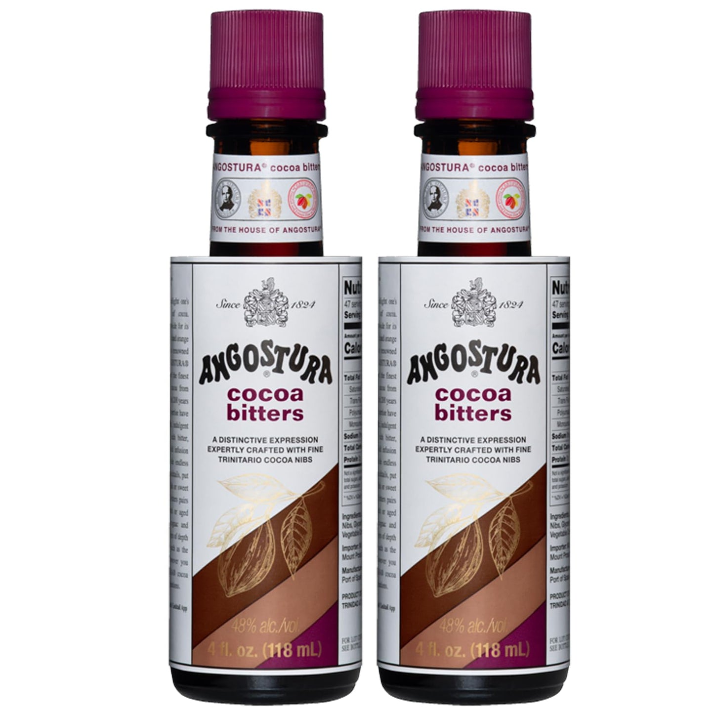 ChromaCast Angostura Cocoa Bitters - Premium Cocktail Bitters, 2 PACK, Kosher Certified, Sodium-Free, Model ANG-COCO-2PK