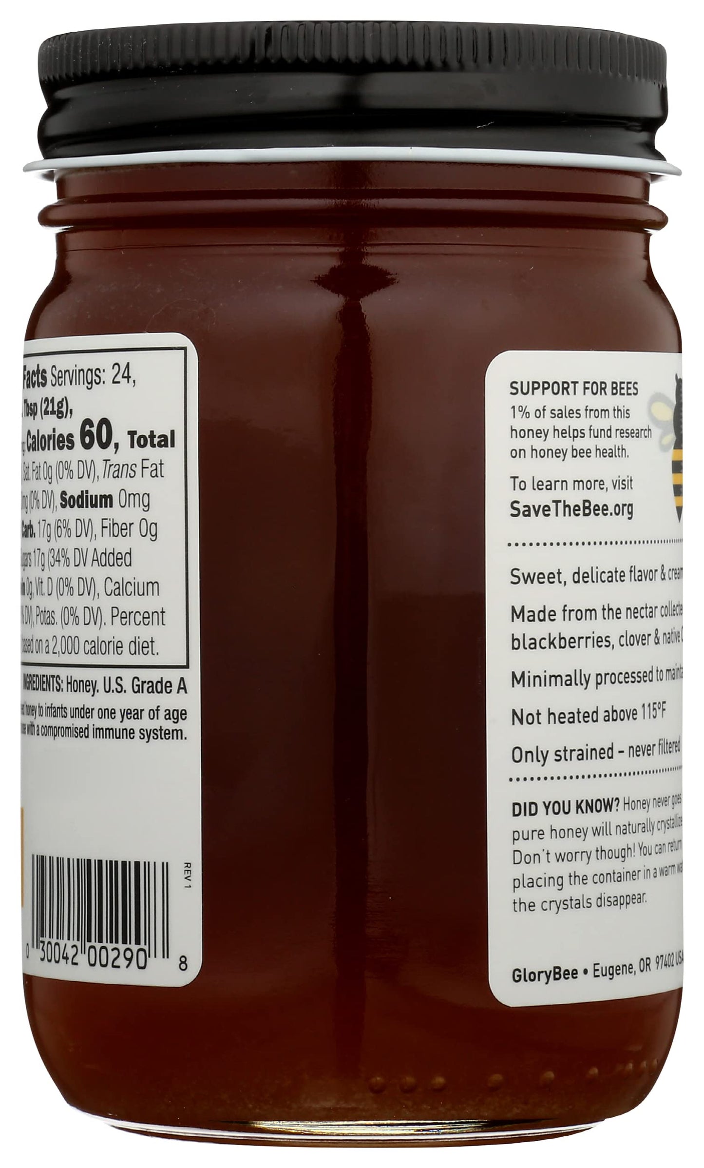 Glorybee Raw Local Oregon Honey 18 Oz