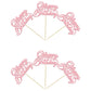 24Pcs Happy Birthday Cupcake Toppers Pink Glitter Birthday Cupcake Food Picks For Celebrating Happy Birthday Party Cake Decorati