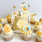 60 Pcs Edible Bumble Bee Cupcake Toppers Waper Paper Honey Bee Cupcake Picks Edible Oh Babee Cupcake Decorations For Bee Theme B