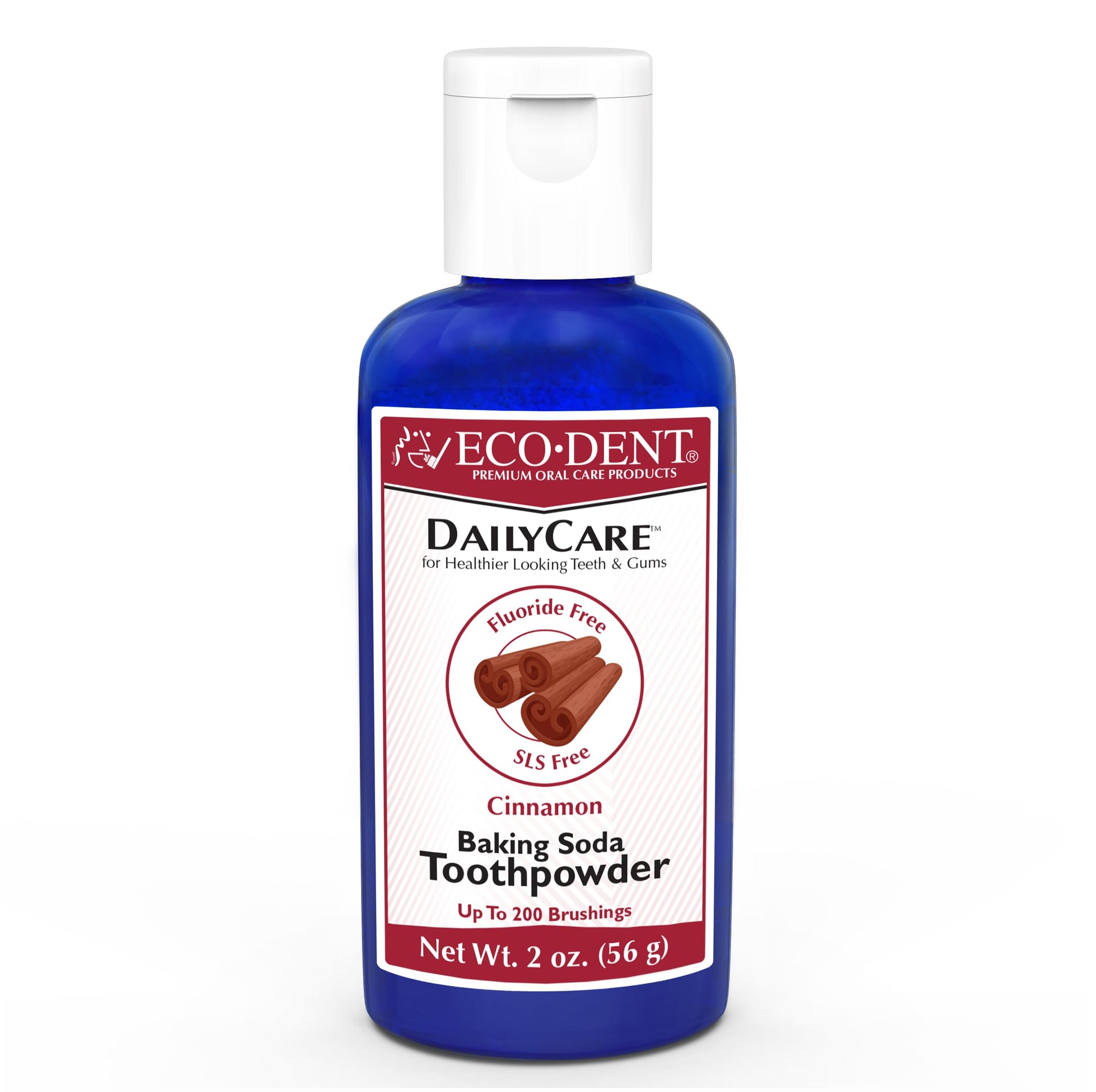 Eco-Dent Dailycare Baking Soda Toothpowder, Cinnamon - Fluoride-Free Toothpaste Powder, Sls-Free Tooth Powder With Baking Soda, 