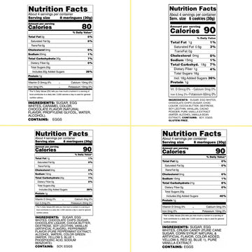4 Pack Krunchy Melts Original Meringue Cookies | Chocolate Extravaganza 4-Pack | Chocolate, Chocolate Chip, Mint Chocolate Chip,