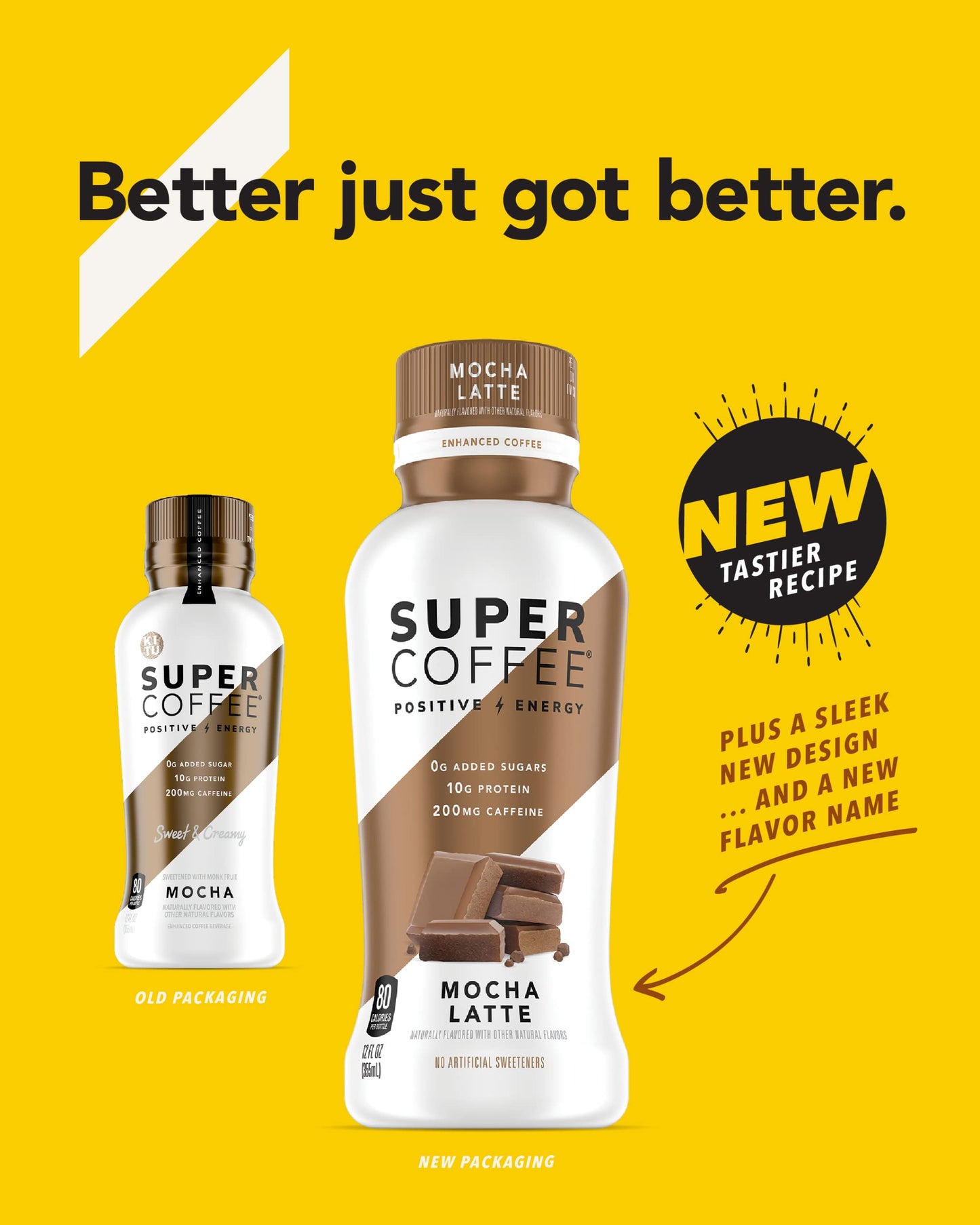 SUPER COFFEE Iced Keto Coffee, Mocha Latte, 10g Protein, 80 Calories, 12 Fl Oz, Pack of 1