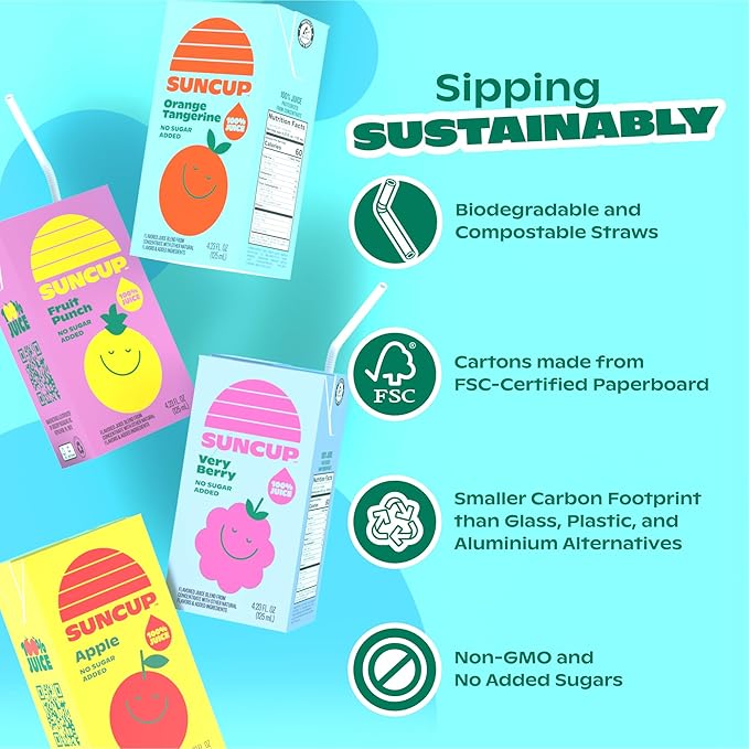 SunCup Totally Juice - 40 Pack / 4.23 oz Juice Box w/Straw (Fruit Punch 100% Juice)