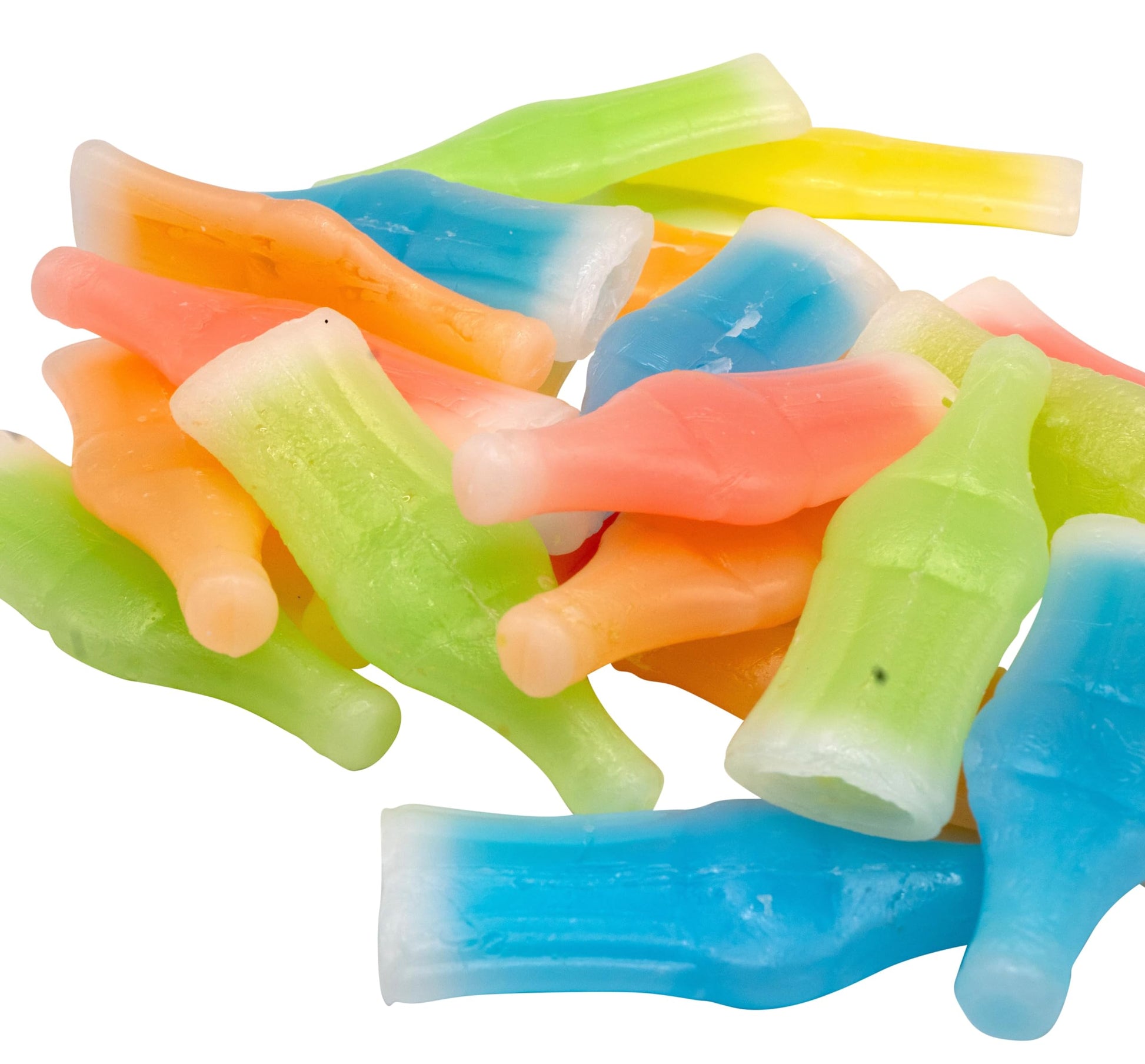 DM Sweets Wax Bottles - 1 lb of Nostalgic Assorted Colored Fruit Flavored Liquid Filled Chewy Wax Bottles