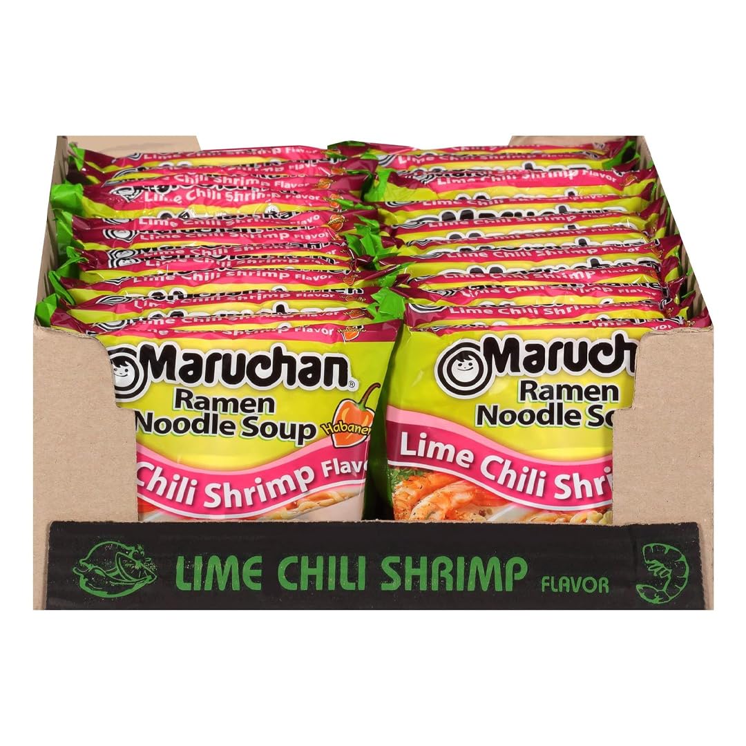 Maruchan Ramen Lime Chili Shrimp Flavor, 3.0 Oz, Pack Of 24