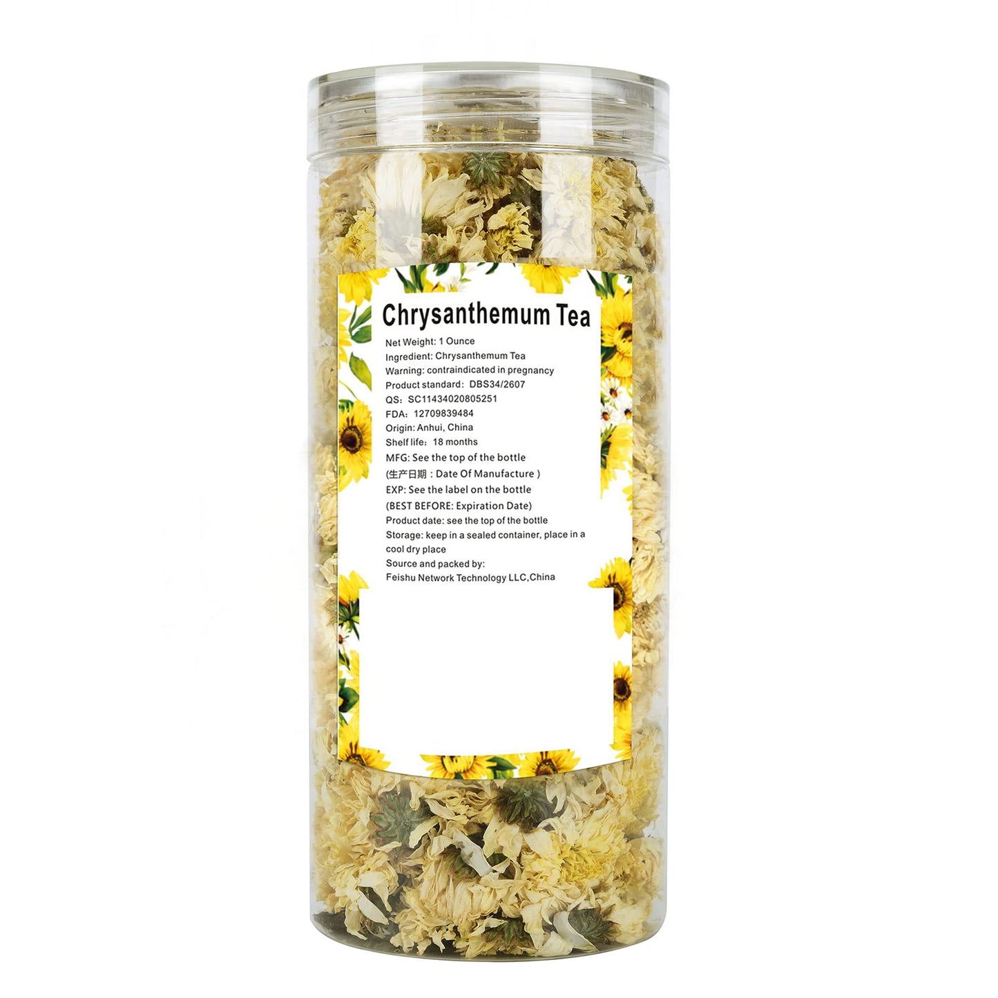 Chrysanthemum Tea, Gongju Edible Chinese Flowers, ??, Dried Whole Bulk Herbal Tea, Organic Natural, Ideal For Gift, 1 Oz