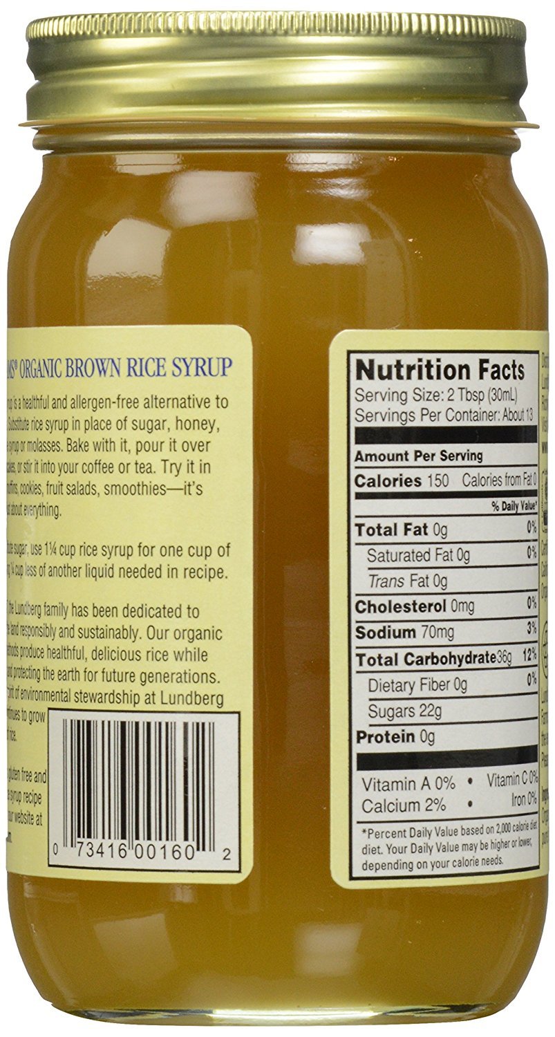 Lundberg Family Farms - Organic Sweet Dreams Brown Rice Syrup, Substitute Sweetener, Replaces Sugar, Honey, Corn Syrup, Non-GMO,