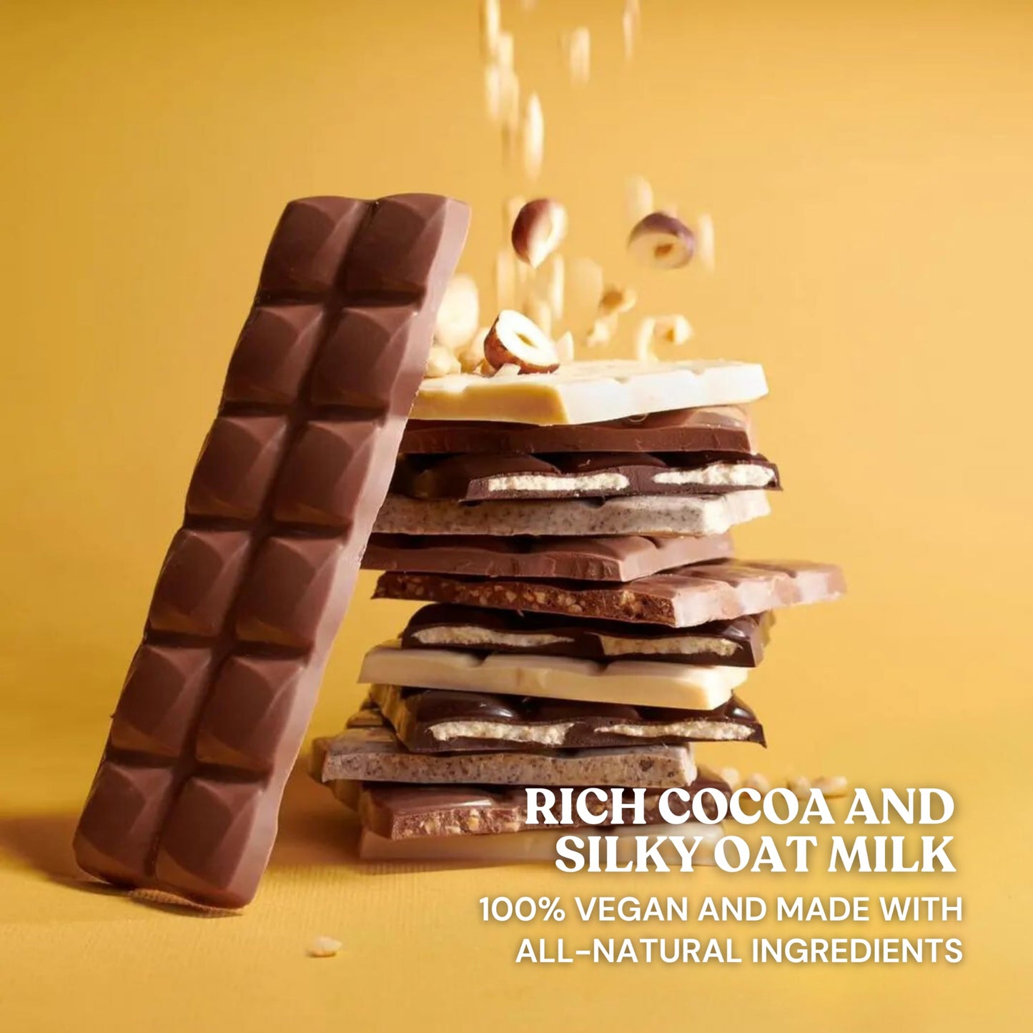 7Th Heaven Vegan Hazelnut Cream Oat Milk Chocolate Bar, Plant Based Dairy Free Chocolate With Hazelnut Cream Filling, Fair Trade