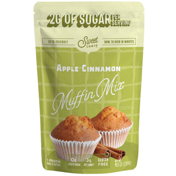Sweet Logic Keto Baking Mix - Cinnamon Muffin - Gluten-Free - Dairy Free - Diaplayic-Friendly - High Protein - Allulose - Stevia - Low Sugar - Low Carb - Quick 20-Minute Prep (1-2G Carbs Per Serving)