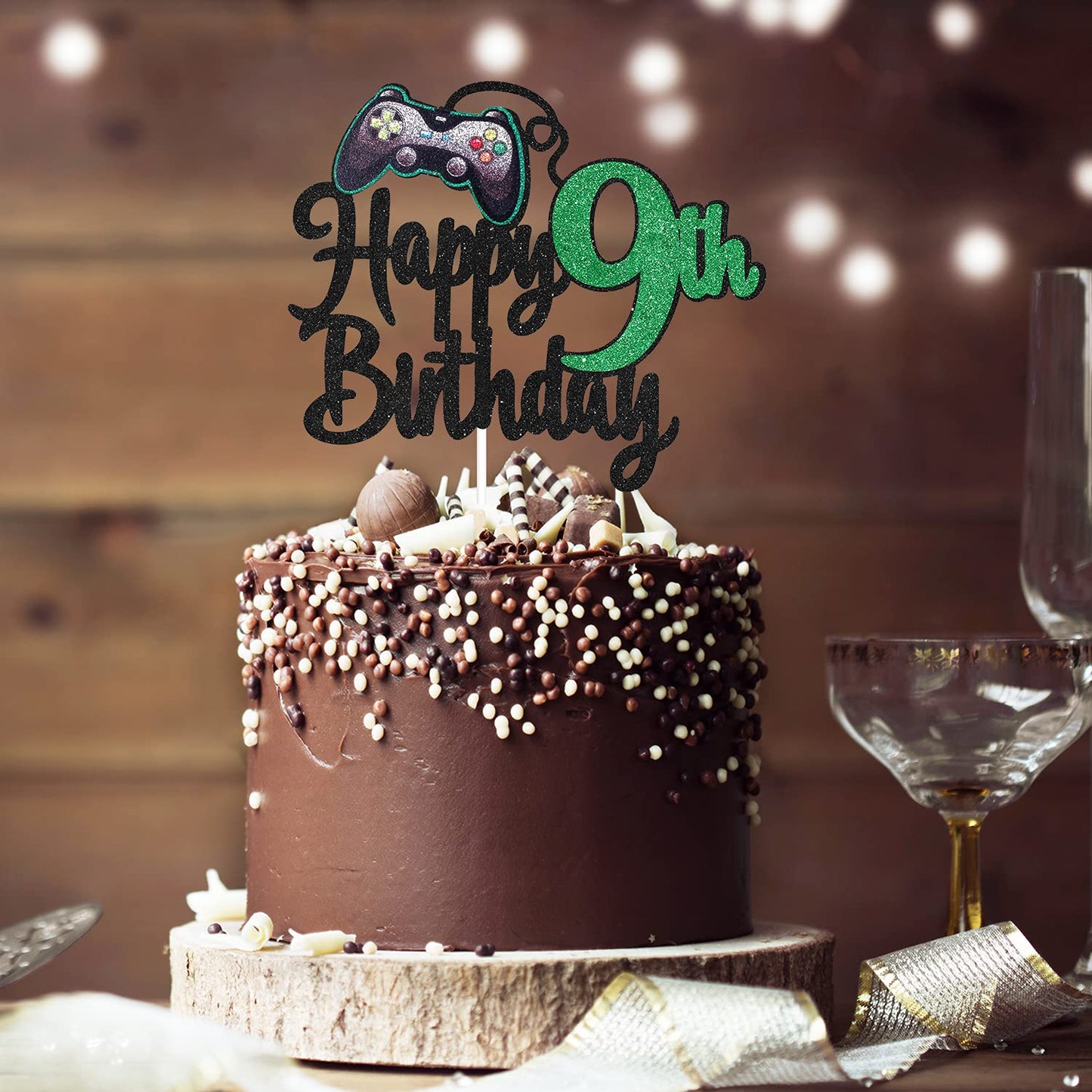 Video Game Happy 9Th Birthday Cake Topper - Video Game Boy'S 9Th Birthday Party Cake Supplies - Game On Level Up Winner Party De