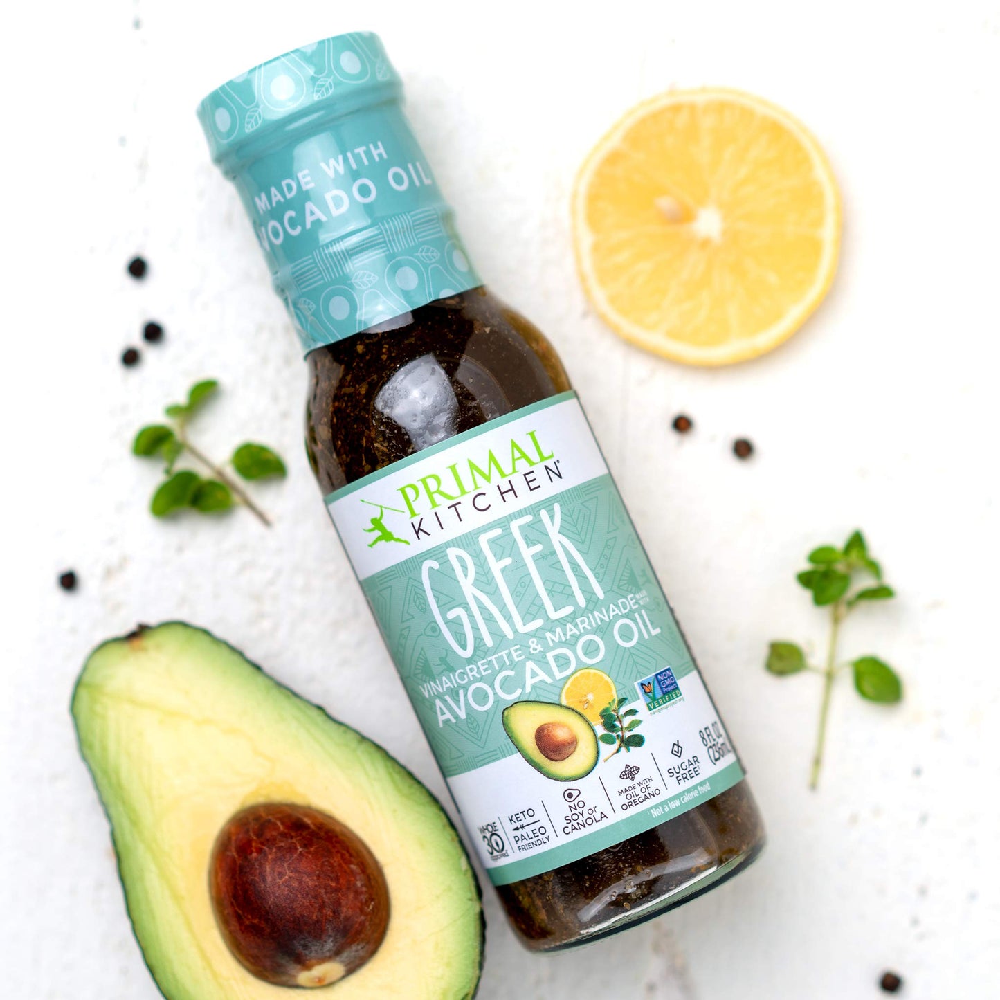 Primal Kitchen Italian Dressing, Balsamic Vinaigrette, And Greek Dressing & Marinade, Made With Avocado Oil, 8 Fluid Ounces, Variety Pack Of 3
