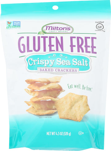 Miltons Craft Bakers Gluten Free Sea Salt Crackers, Non-GMO, Kosher, 4.5 Oz