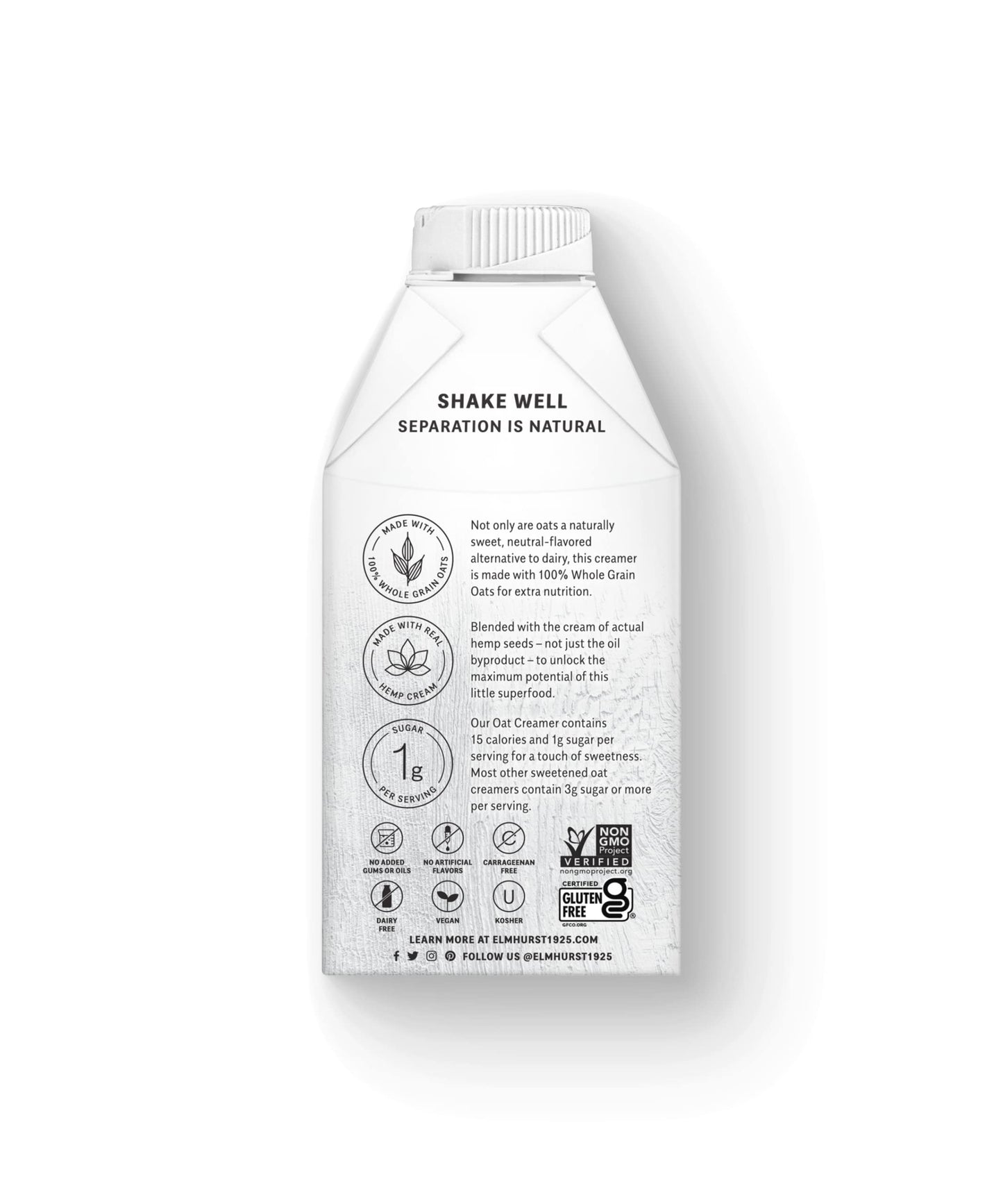 Elmhurst 1925 Caramel Macchiato Oat Creamer, Plant-Based, Vegan, 16 Ounce (Pack Of 6)