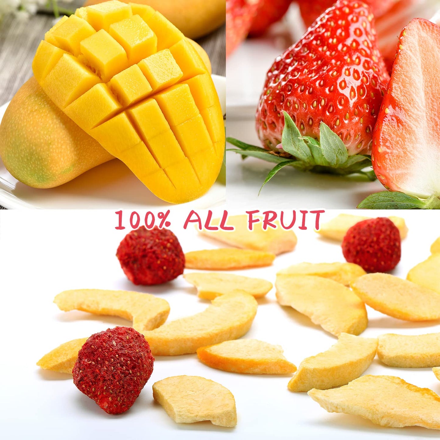 ONETANG Freeze-Dried Mixed Fruit, 12 Pack Single-Serve Pack, Non GMO, Kosher, No Add Sugar, Gluten free, Vegan, Holiday Gifts, H