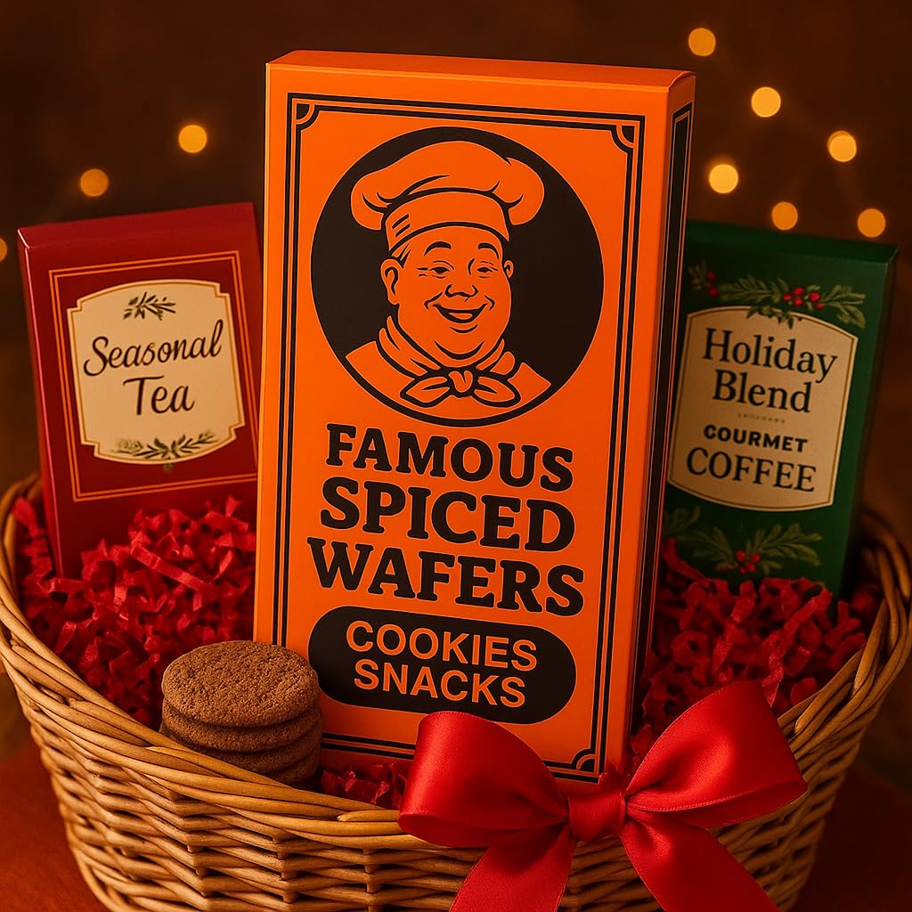 Spiced Wafers Cookies Snack Famous Philadelphia Cookie | Natural Ingredient - Limited Edition Old-Fashioned Grandma Recipe | Autumn Treat Fall Halloween Christmas Holiday Thanksgiving Gift Box