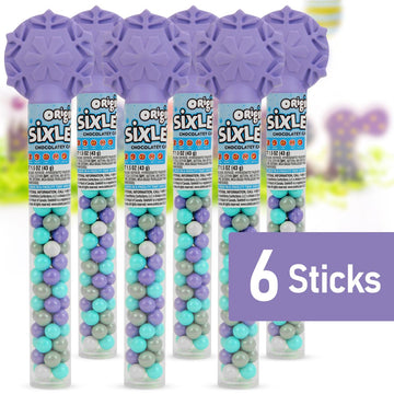 Colorful Chocolate Candy Cane - 6 Canes Of Sixletscandy For Party Favors, Gifts, Candy Buffets, Everyday Snacking, And Seasonal