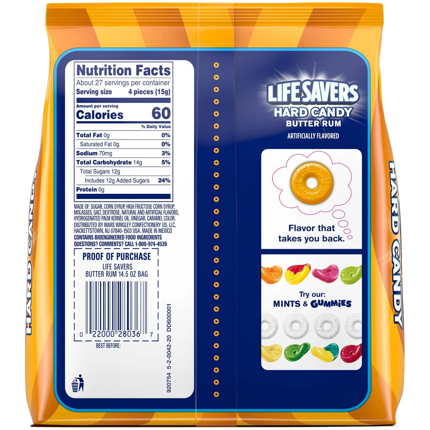 Life Savers Butter spirit-inspired flavor Hard Candy - 14.5 Ounce (Pack of 2) - Yellow