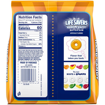 Life Savers Butter spirit-inspired flavor Hard Candy - 14.5 Ounce (Pack of 2) - Yellow