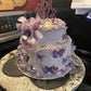 GEORLD Edible Wafer Paper Butterflies Set of 48 Purple Cake Decorations  Cupcake Topper