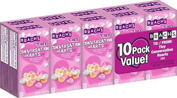 Brachs Valentines Day Tiny Conversation Hearts Classroom Exchange Boxes 1Oz (Pack Of 10)