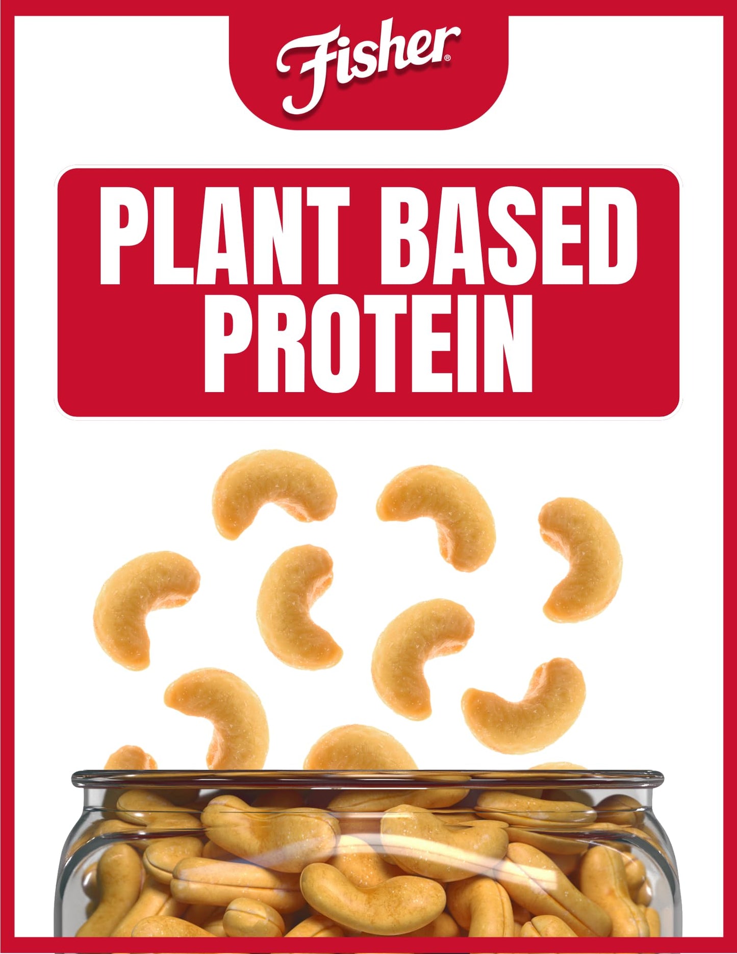 Fisher Snack Premium Whole Cashews, 24 Ounces, Roasted With Sea Salt, No Artificial Colors Or Flavors, 100% Recyclable