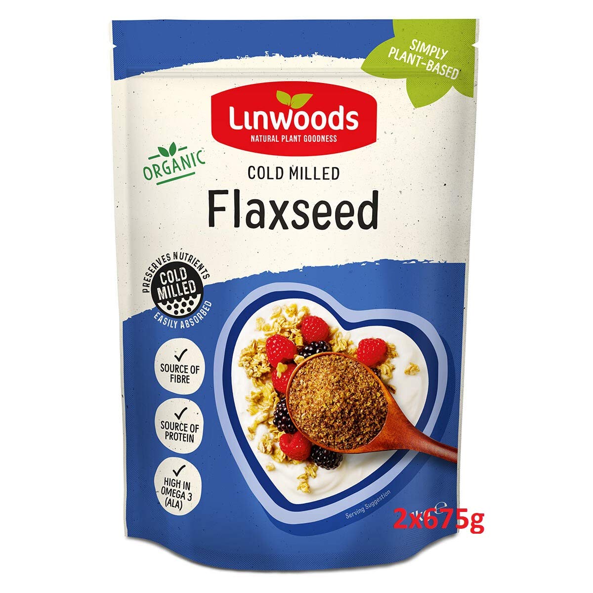 Linwoods Organic Milled Flaxseed (425g) - Pack of 2
