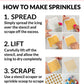 The Cookie Countess Sprinkle Stencil Tool Kit, Food Safe PLA Plastic, 4.75, White/Pink, Model SPRNKL-STN-KIT