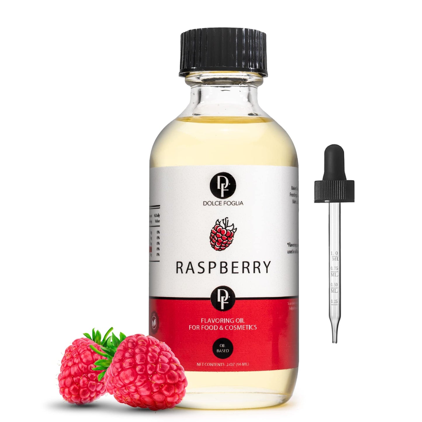 Dolce Foglia Raspberry Flavoring Oils - 2 Oz. Multipurpose Flavoring Oil for Candy Making, Extracts and Flavorings for Baking, L