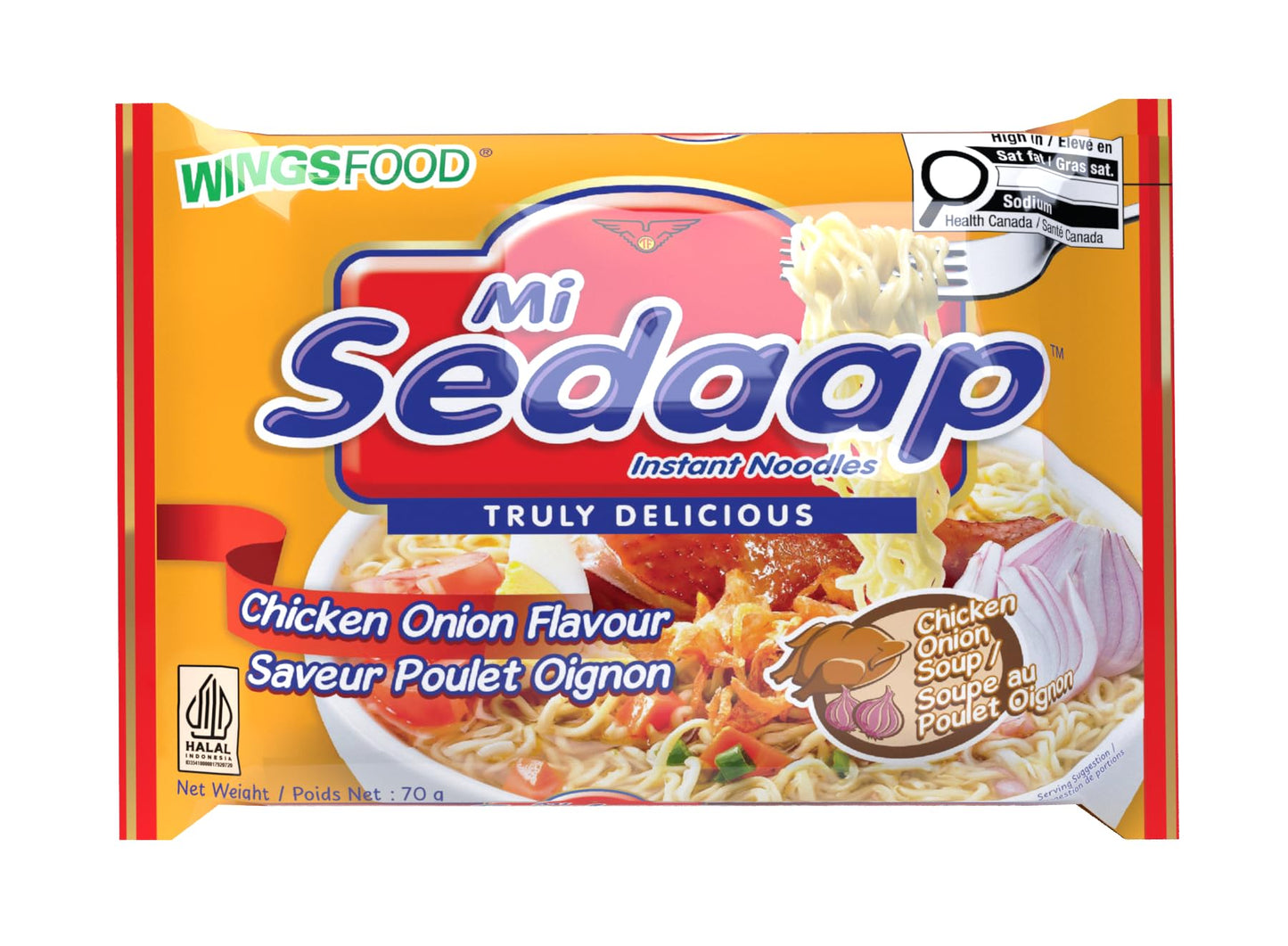 Chicken Onion Flavor Instant Noodles (Pack Of 5) - Mi Sedaap Chicken Onion Soup, Halal Certified
