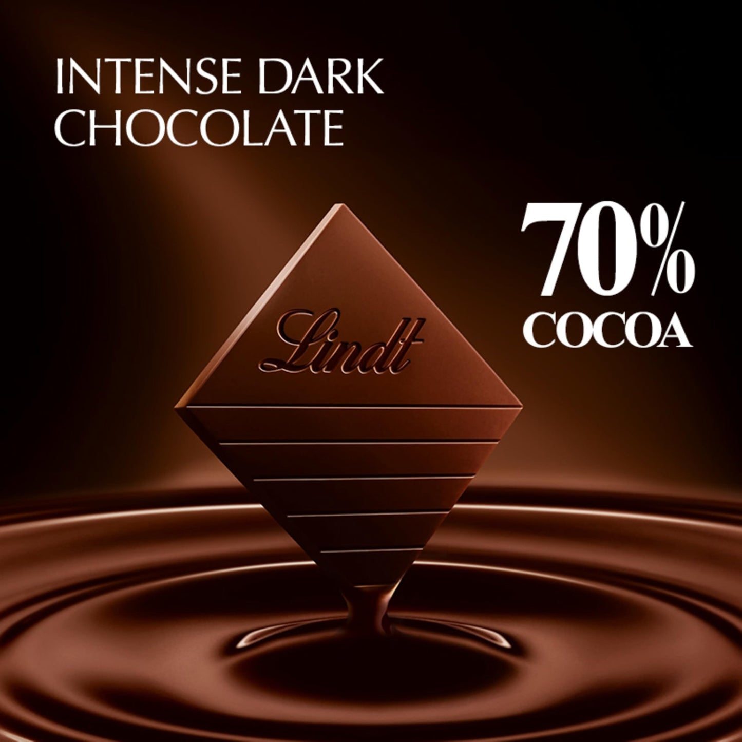 Lindt Dark Chocolate Bar, 70% Cocoa, 3.5 oz, 12 Pack, Natural