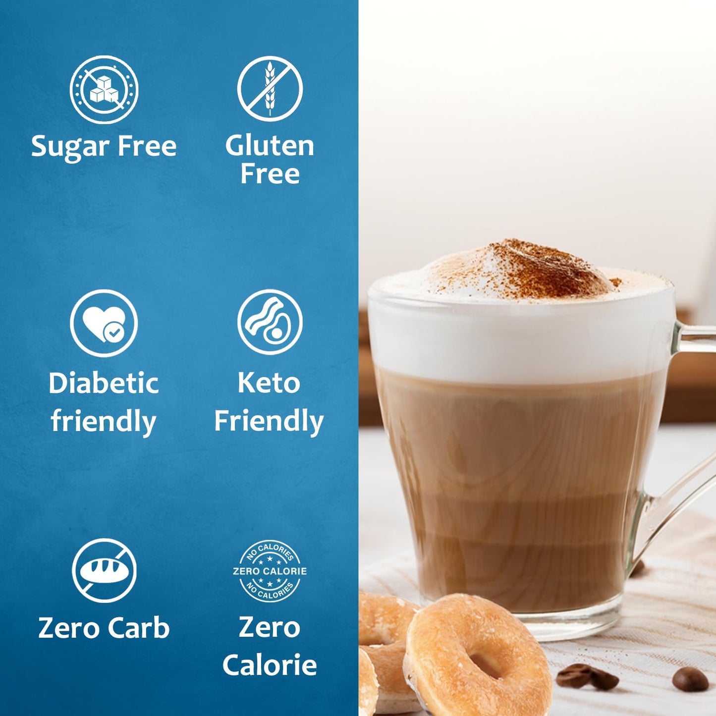 Syruvia Sugar-Free Glazed Donut Coffee Syrup - 25.4 Fl Oz Premium Coffee Flavoring Syrup - 0 Calorie- Kosher Coffee Syrups, Glut