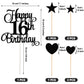 HOGRTi 16th Birthday Cake Decorations Set - Black Series, Includes Candles, Toppers & Cupcake Picks