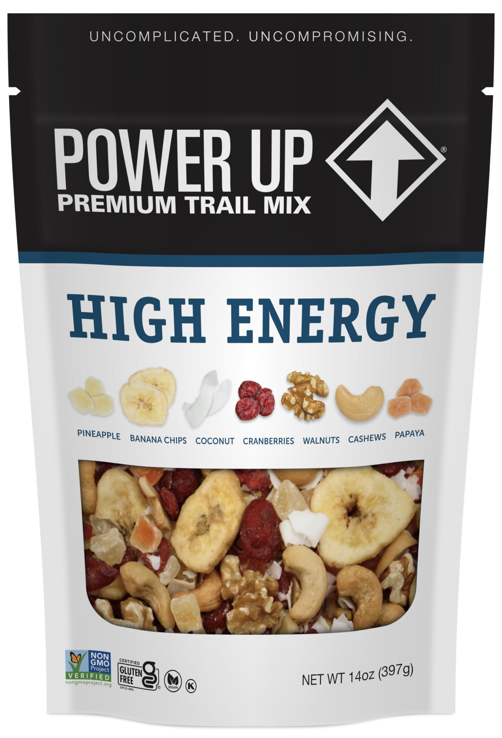 Power Up Premium Trail Mix - High Energy Trail Mix 14Oz, Gluten Free, Vegan, Non-Gmo