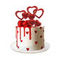 Ercadio 10 Pack Happy Valentine'S Day Heart Cake Toppers Felt Red Heart Cake Toppers Happy Valentine'S Day Cake Picks For Weddin