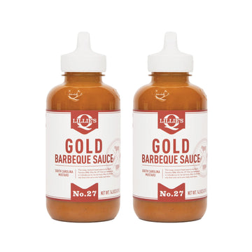 LillieS Q - Gold Barbeque Sauce  Gluten-Free  Non-Gmo  No Preservatives  Gourmet Mustard Bbq Flavor (14.8 Oz  2-Pack)