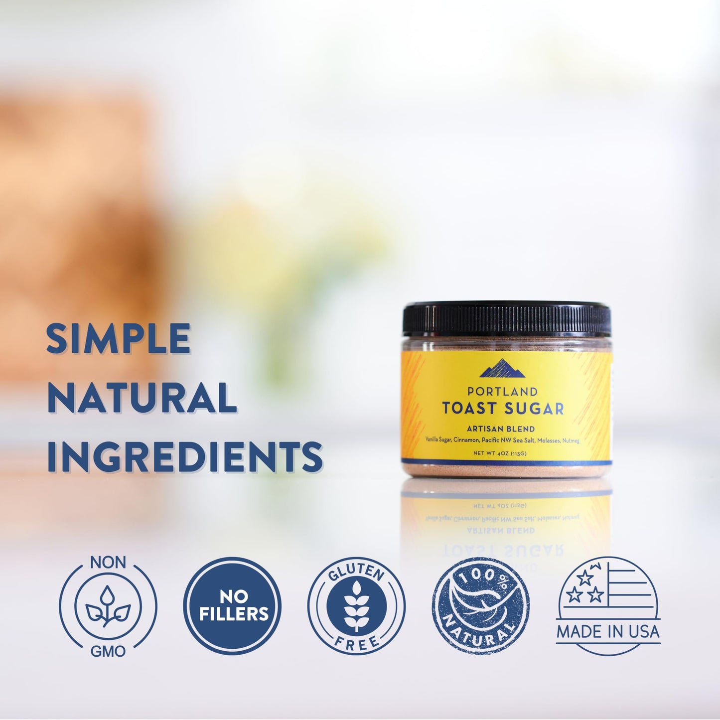 Portland Salt Co. Toast Sugar Spice Blend W/Vanilla Sugar, Cinnamon & Sea Salt - Signature All-Purpose Seasoning, Breakfast Or D