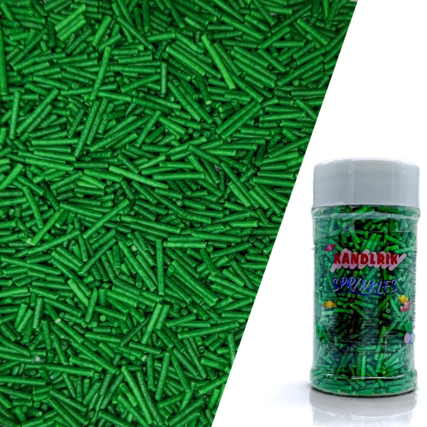 Green Jimmy Sprinkles Edible Mix Size Jimmies Cake Decorations Soft Jimmies for Topping Ice Cream, Cookies, Cakes, Wedding Party