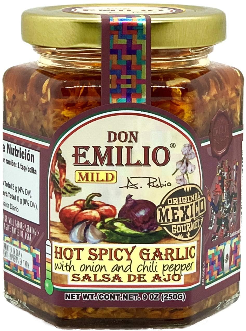 Don Emilio Ajo y Semillas Artisanal Salsa Macha Authentic Mexican Spicy Chili Oil Oil Glass Jar 9 oz