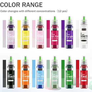 Oil Based Food Coloring Set For Chocolates Melts - Tasteless 12 Colors Edible Oils Food Dye Candy Decorating, Oil Food Color Bak