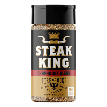 Fire & Smoke Society Steak King Seasoning | BBQ Rub | 6.2 oz | Ideal for Steak, Lamb, and Burgers | Black Pepper, Fennel, Oregano