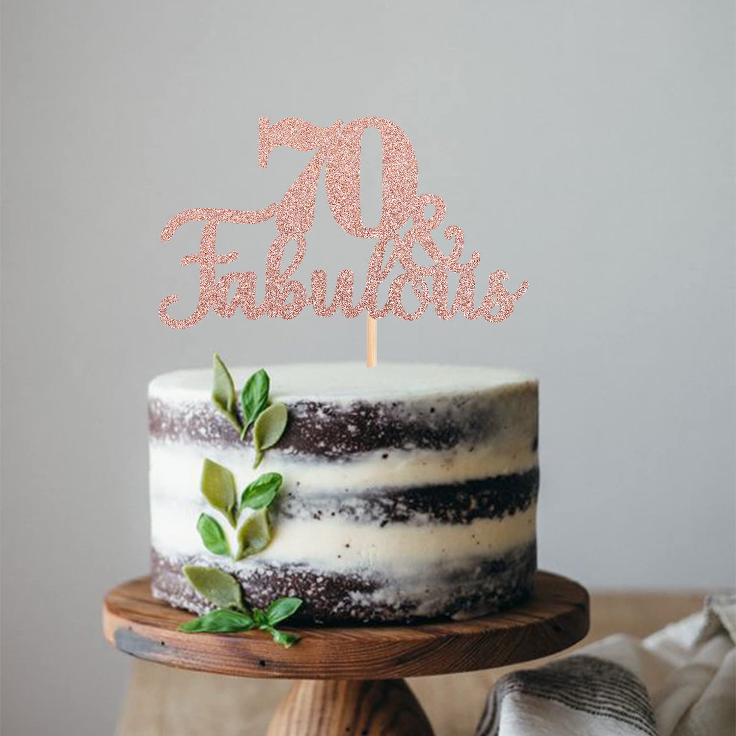 1 Pcs 70 & Fabulous Cake Topper Glitter Seventy And Fabulous Cake Toppers Happy 70Th Birthday Cake Pick For 70Th Wedding Anniver