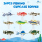 Wernnsai 36Pcs Fishing Cupcake Toppers Gone Fishing Birthday Cake Toppers Supplies For Baby Shower Fisherman Boys Birthday Party
