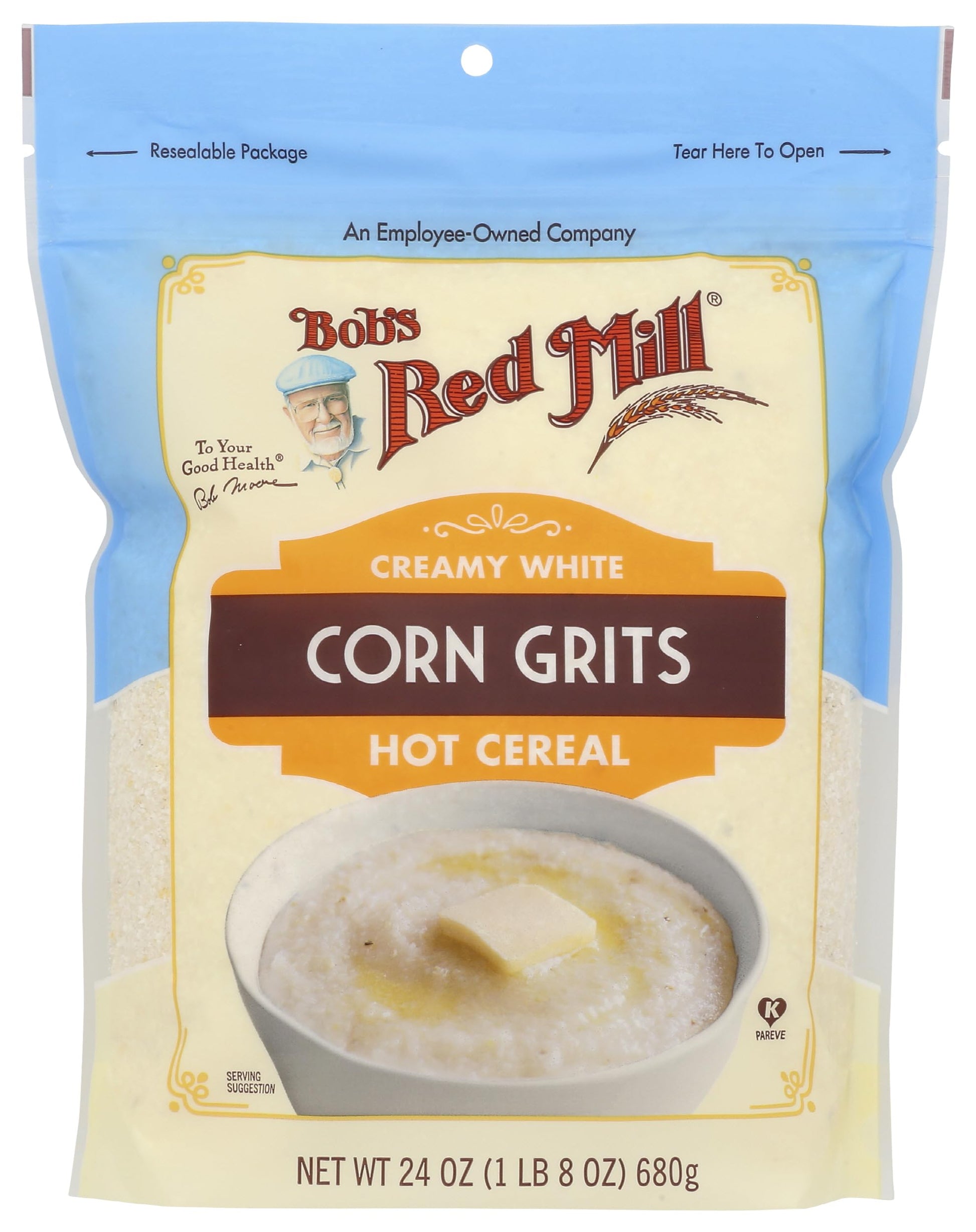 Bobs Red Mill White Corn Grits, 24Oz (Pack Of 1) - Vegan, Kosher