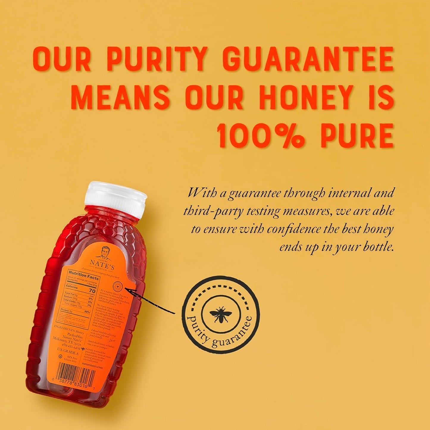 Nates California 100% Pure, Raw & Unfiltered Honey - 16 oz. Squeeze Bottle - All-natural Sweetener