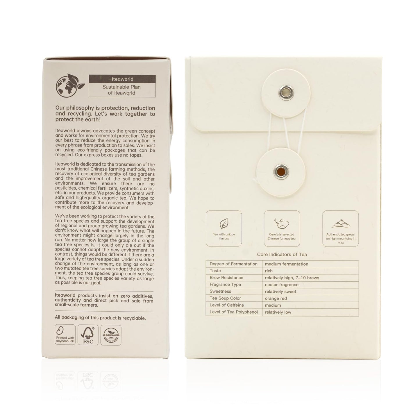 ITEAWORLD Yunnan Black Tea, Loose Leaf, Non-GMO, 20 Corn Tea Bags, Strong Flavor, 3.5 oz Pack