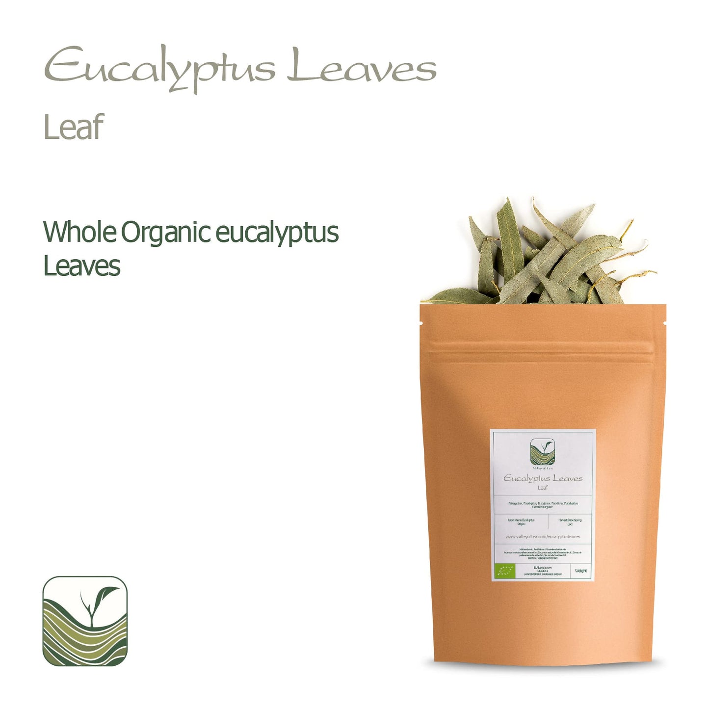 Valley of Tea Eucalyptus Organic Loose Tea Leaves - 100g (3.5 oz) - Herbal, Soft and Throat Coating