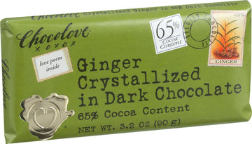Chocolove Premium Chocolate Bars, Dark (65%) Ginger, 3.2-Ounce Bars (Pack Of 12) (Value Bulk Multi-Pack)