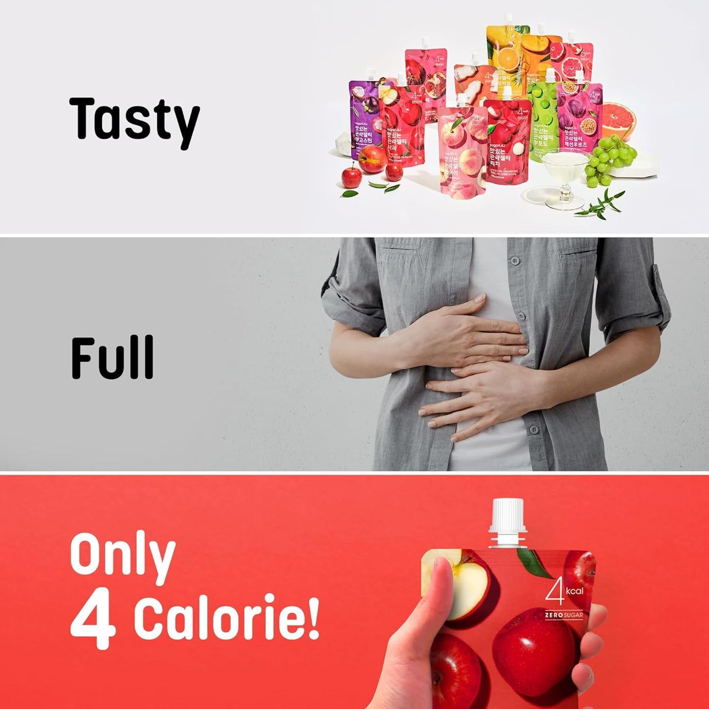 Sugarlolo Konjac Sweet Passion Fruit Jelly Snack - Vegan Jello With Zero Sugar | Only 4 Calories Per Pouch | Low Calorie Korean